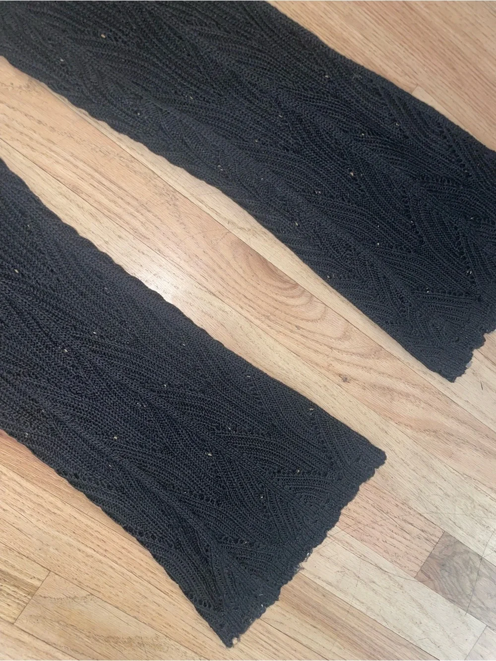 Black Crochet Wide-Leg Beach Cover Up Pants
